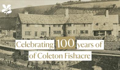 Archive image of a stone house and landscaped gardens newly done. 100 years of Coleton Fishacre Kingswear