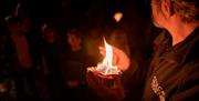 Shell on fire, Kents Cavern Caves, Torquay