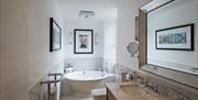 Lime Lake View Room Feature Bathroom at Low Wood Bay Resort & Spa in Windermere, Lake District