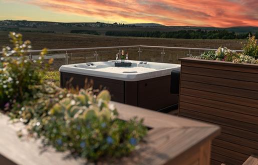 Hebridean Spa with sunset view
